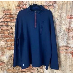 UntuckIt Quarter Zip Performance Shirt Navy Blue Size: Small